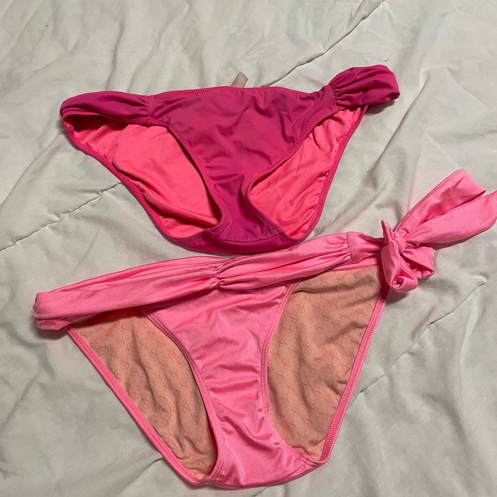 Two Victoria secret size M pink bikini bottoms